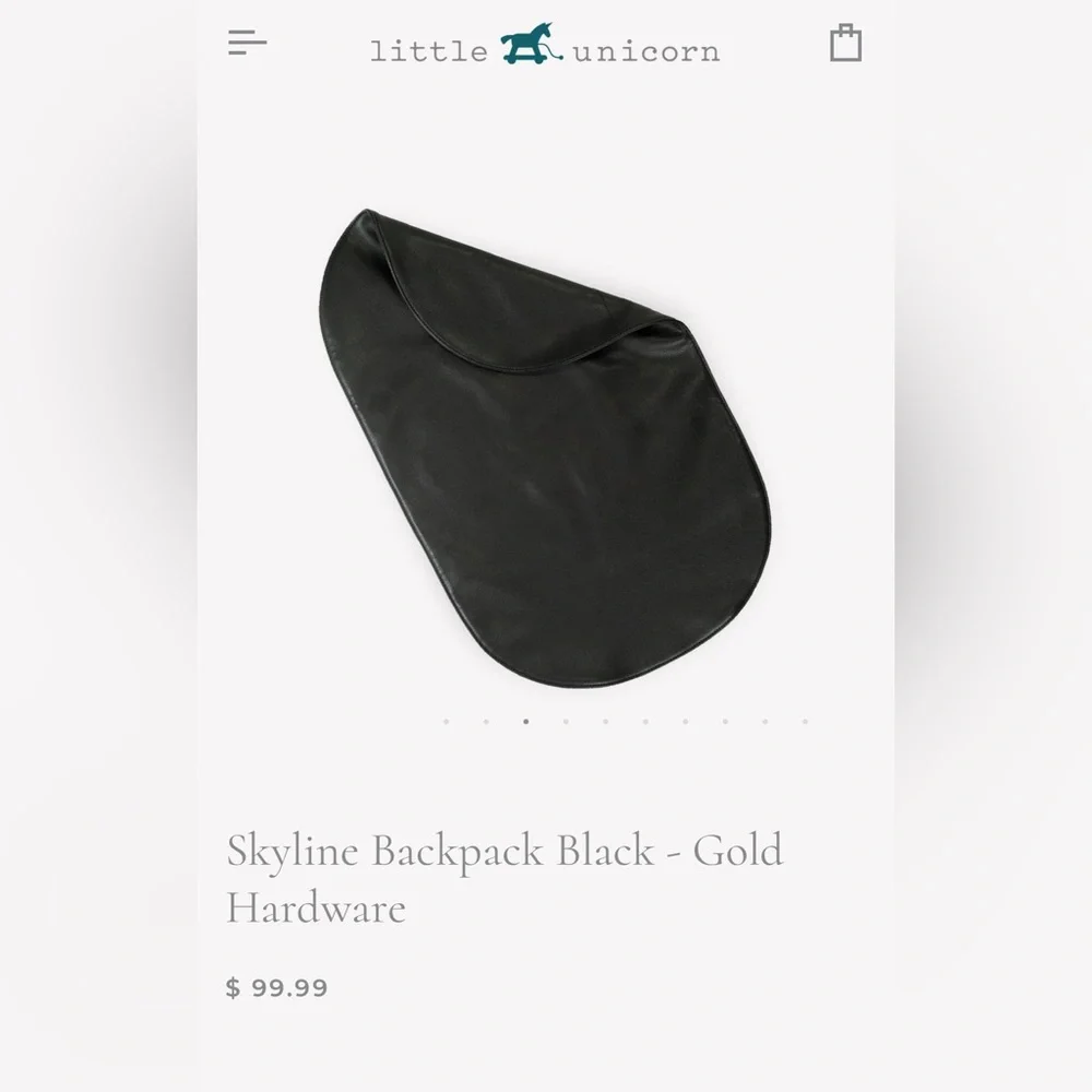 NWT Little Unicorn Skyline Backpack Black - Gold Hardware